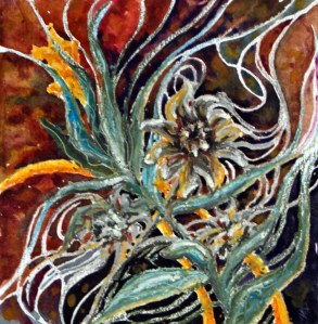 Autumn grasses (study); 2013; 6.5" x 6.25"; mixed media: oil pastel, pencil, & watercolor.