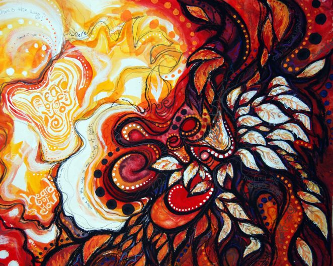 See You; 2013; 22" x 30"; mixed media: watercolor, acrylic, pastel, ink, graphite.