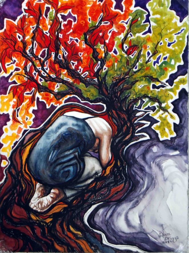 Holy Ground; 2014: 22" x 30"; mixed media: watercolor, pastel.