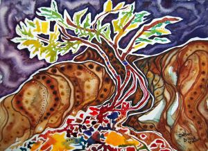 A Prayer for Haiti; 2014; 15" x 11"; watercolor.