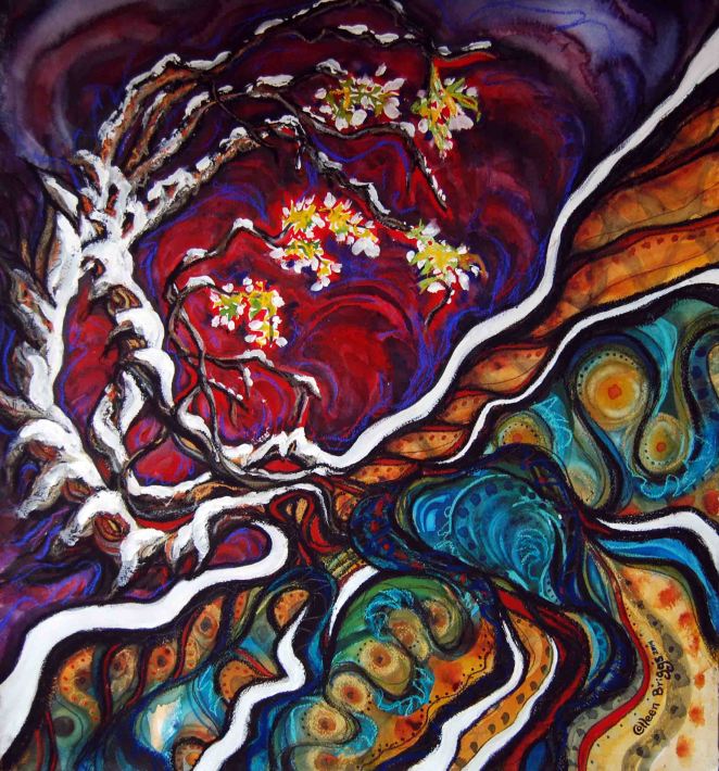 Abide Persistently; 2014; 22" x 24"; mixed media: watercolor, acrylic, pastel.